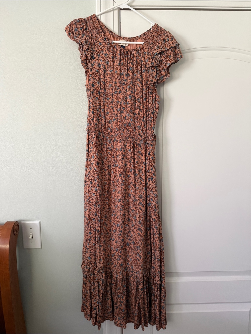 Universal thread Rust Floral Ruffle Maxi Dress - Women's